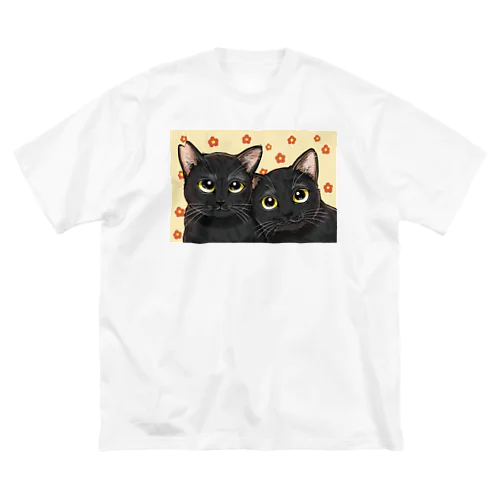 双子の黒猫 ビッグシルエットTシャツ