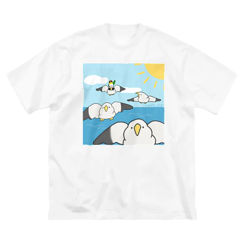 カモメとシロハラちゃん ビッグシルエットTシャツ