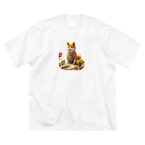 柴犬の花屋v2 ビッグシルエットTシャツ