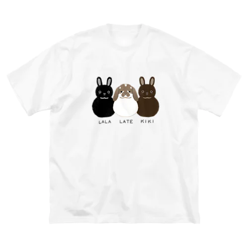 うさぎのLALA&LATE&KIKIちゃん ビッグシルエットTシャツ