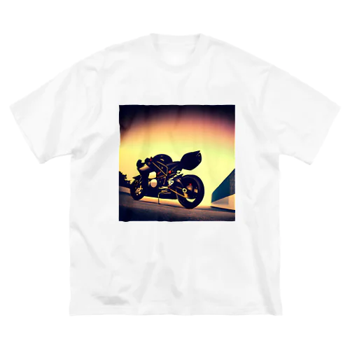 独創的なバイクプリント Big T-Shirt