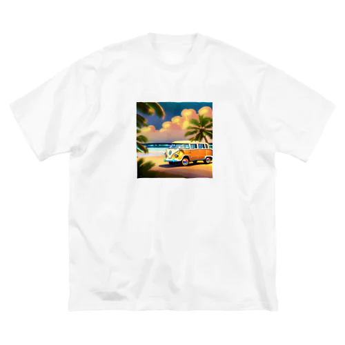 白い砂浜とフォルクスワーゲン Big T-Shirt