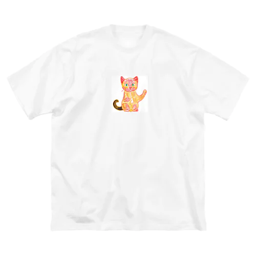 水墨画風ネコちゃん ビッグシルエットTシャツ