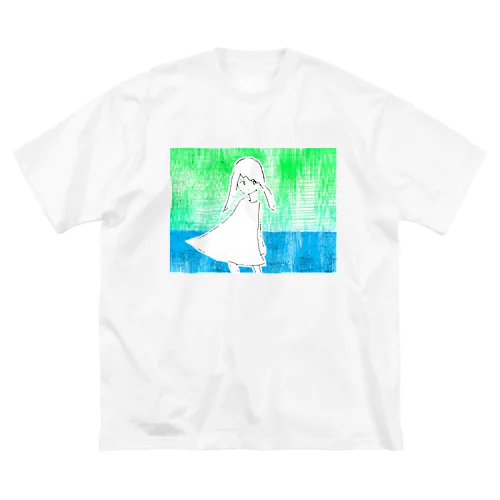 海と少女 ビッグシルエットTシャツ