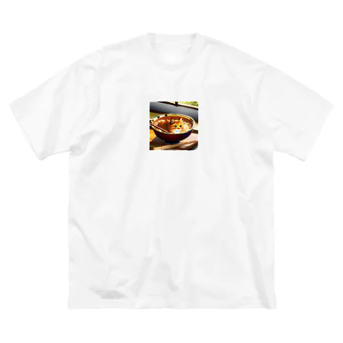 カレーうどんネコ ビッグシルエットTシャツ