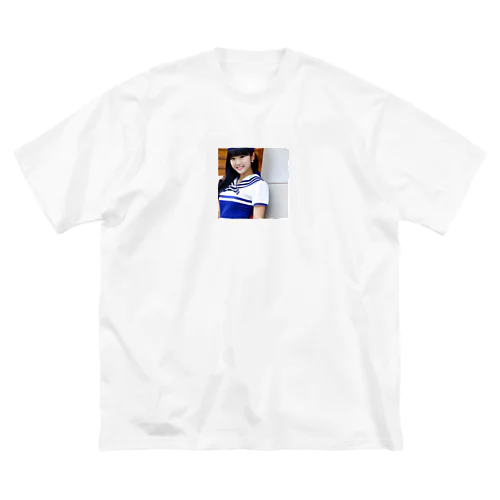 制服が似合う可愛いAI美少女のオリジナルグッズ ビッグシルエットTシャツ