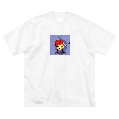 イラストのギターを弾くトマトくん ビッグシルエットTシャツ