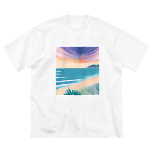 夕暮れの海 ビッグシルエットTシャツ