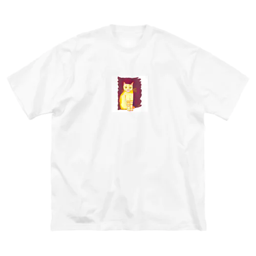 太陽に照らされている猫 ビッグシルエットTシャツ