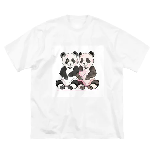 愛を送るパンダ ビッグシルエットTシャツ