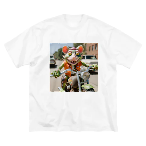 バイクに乗ったラットフィンク ビッグシルエットTシャツ