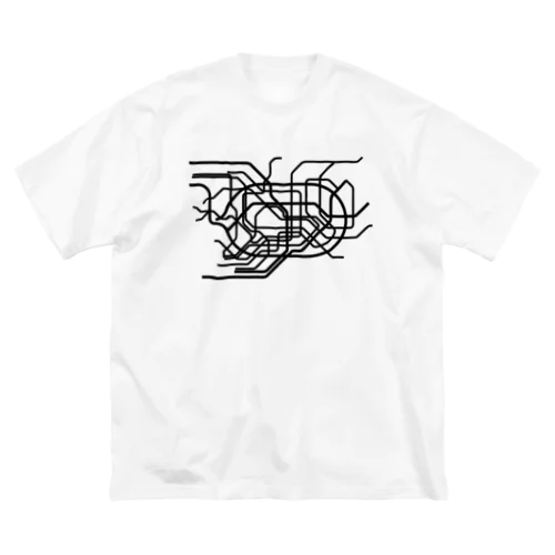 東京地下鉄路線図-東京メトロ路線図 ROUTE MAP TOKYO METROPOLITAN AREA-黒ラインバージョン- ビッグシルエットTシャツ