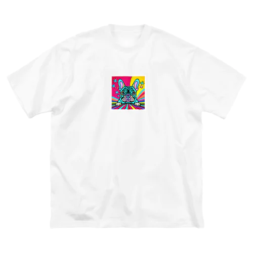 サイケデリックなフレンチブルドッグのイラストグッズ Big T-Shirt