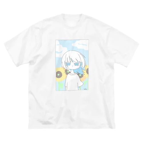 青空と向日葵と ビッグシルエットTシャツ