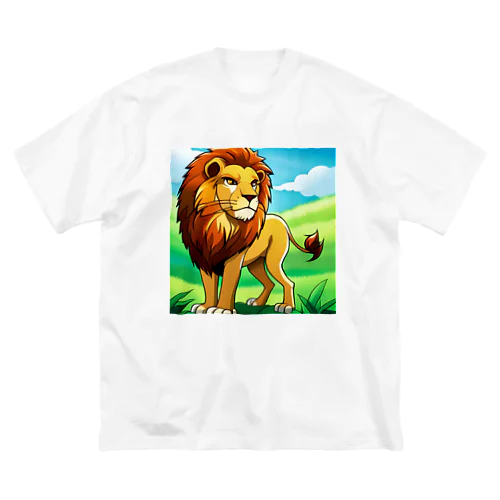 勇ましいライオン ビッグシルエットTシャツ