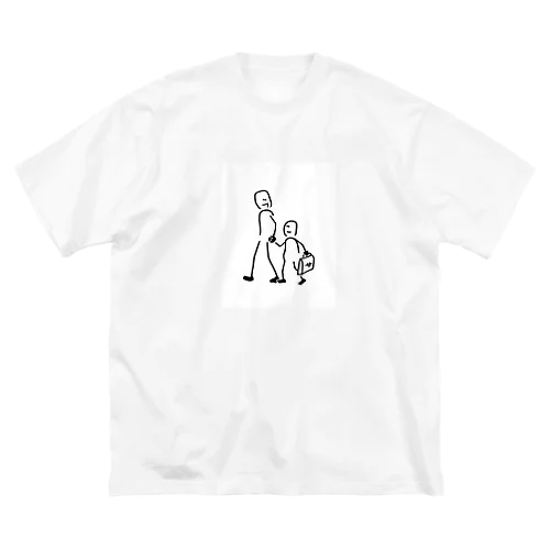 親子手つなぎデートくん ビッグシルエットTシャツ