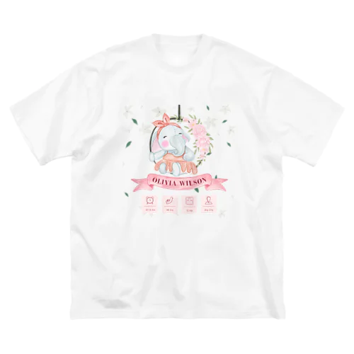 お花とぞう ビッグシルエットTシャツ