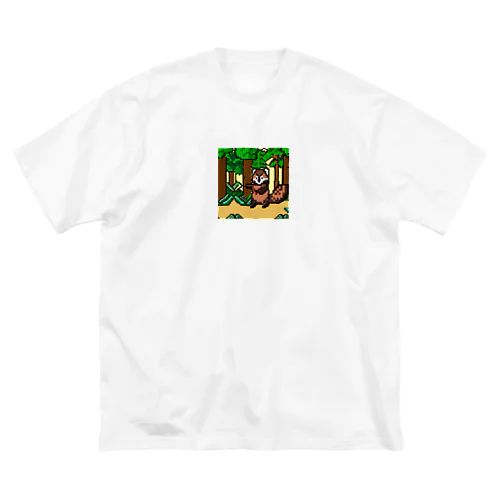 ぽんぽこタヌキのピクセルアドベンチャー ビッグシルエットTシャツ