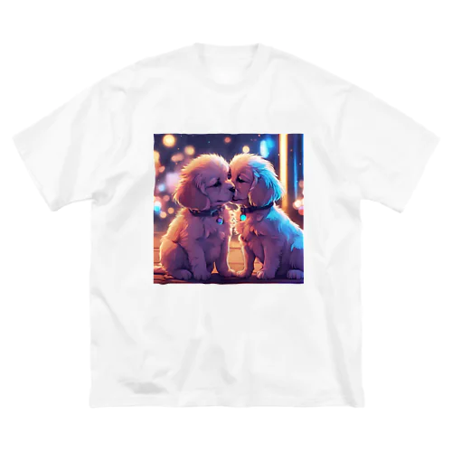 キュートな子犬同士のキス Big T-Shirt