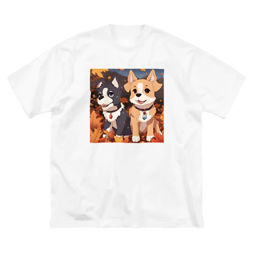 秋を感じるワンちゃんグッズ Big T-Shirt