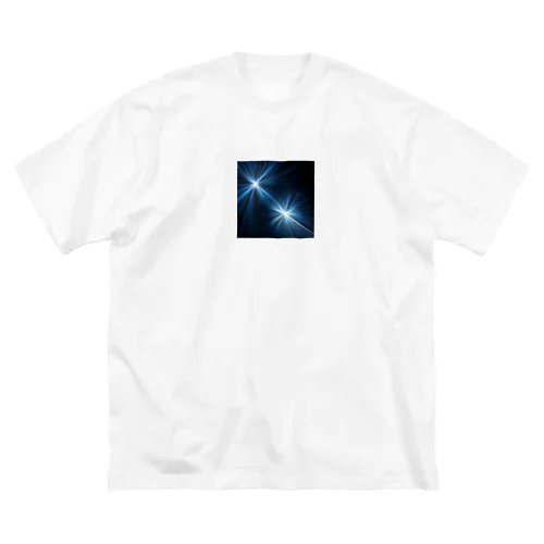 宇宙に輝く青い光 ビッグシルエットTシャツ