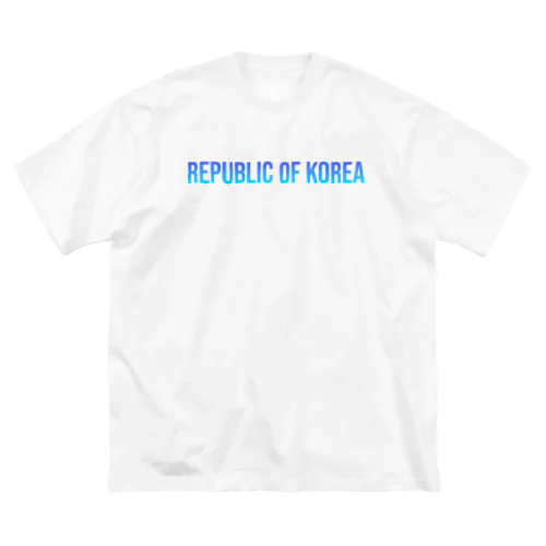 韓国 ロゴブルー ビッグシルエットTシャツ