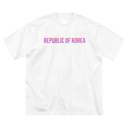 韓国 ロゴピンク ビッグシルエットTシャツ