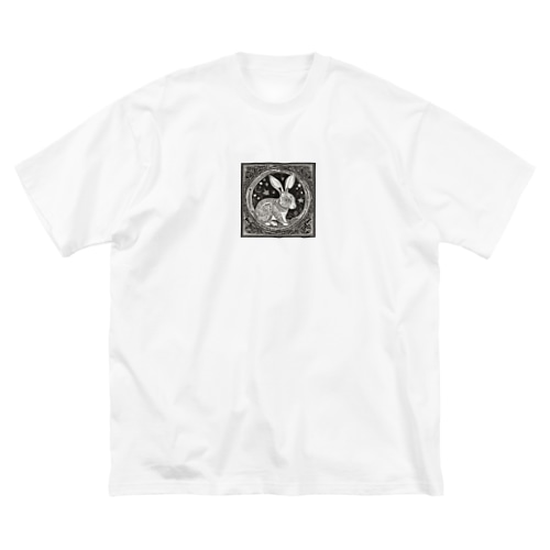 TribalBunny Bliss: 月光のトライバルうさぎアート Big T-Shirt