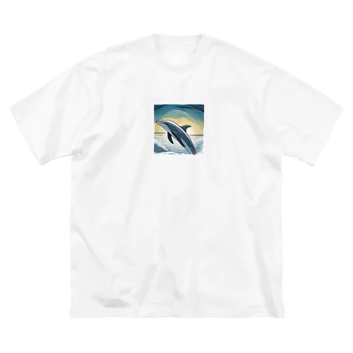iruka　海を飛び跳ねるイルカ ビッグシルエットTシャツ