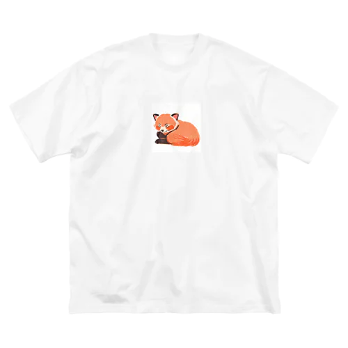 寝てるレッサーパンダ 루즈핏 티셔츠
