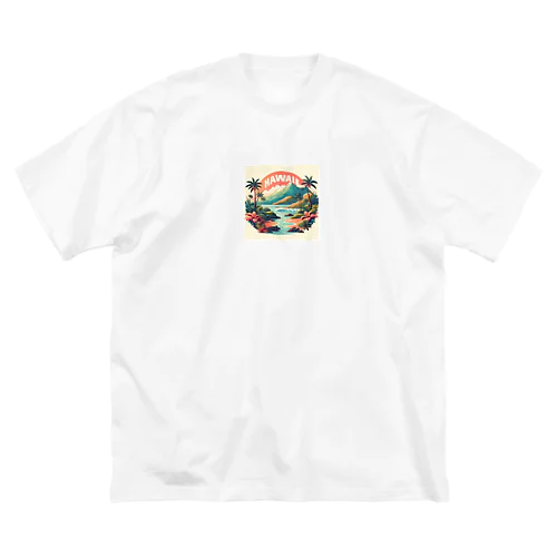 HAWAII　ハワイの魅力的なイラスト ビッグシルエットTシャツ