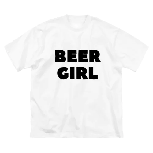 ビールガール_黒字(透過) Big T-Shirt