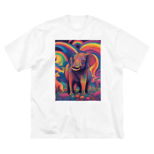 幻想的な象 ビッグシルエットTシャツ