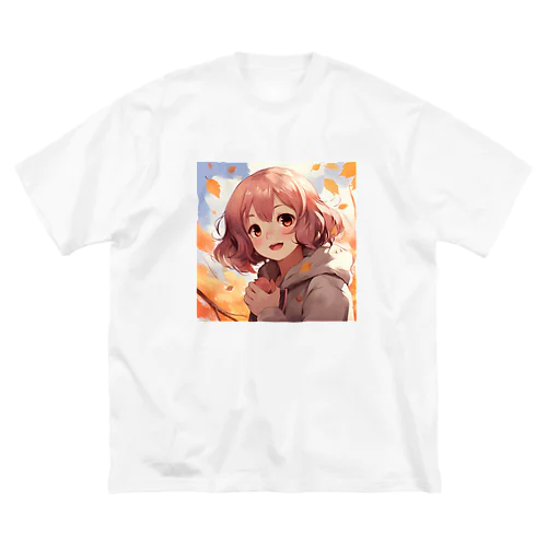 紅葉の中で輝く彼女 ビッグシルエットTシャツ