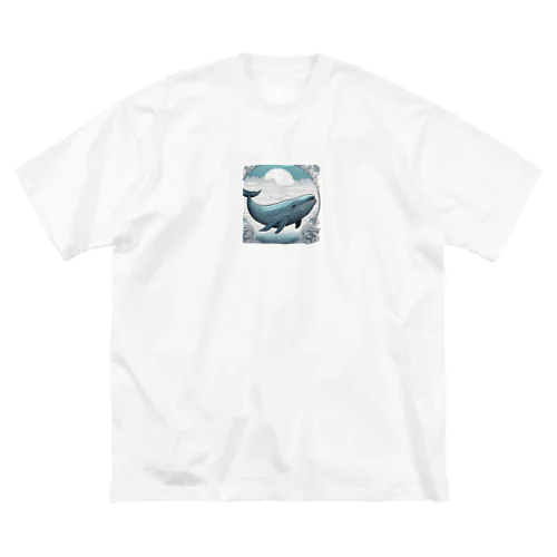 whale in the sea ビッグシルエットTシャツ