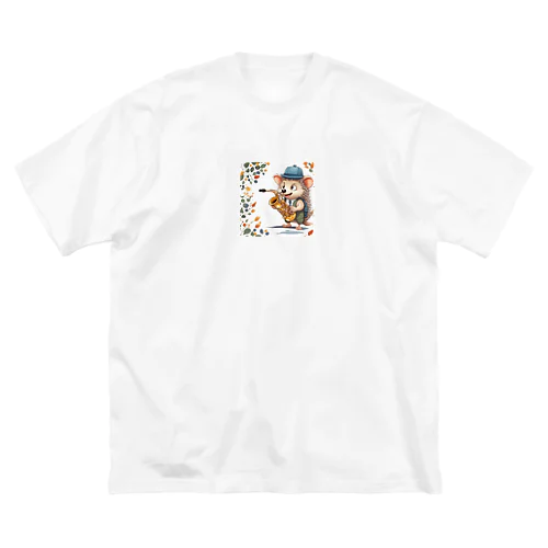 サックスハリネズミ ビッグシルエットTシャツ