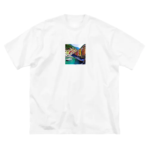 絵画のようなチンクエテッレの風景 ビッグシルエットTシャツ