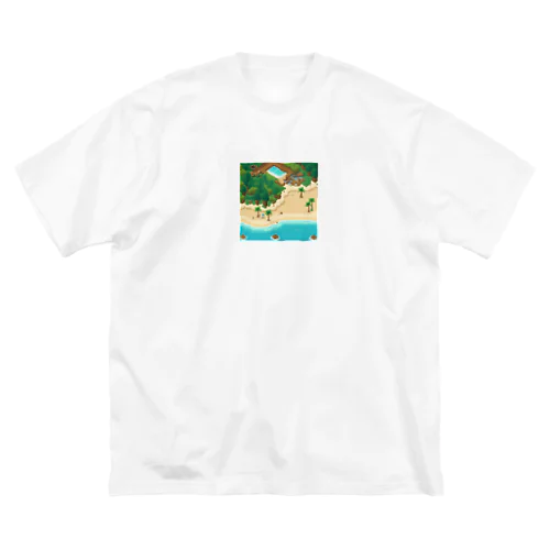 美しいビーチ ビッグシルエットTシャツ