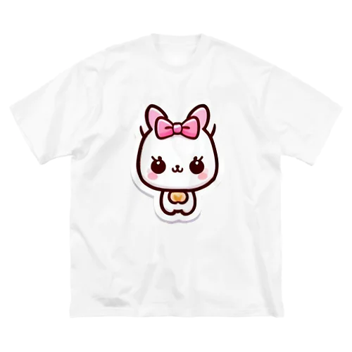 癒しの白猫グッズ～あなたの心にふれる白い天使～ ビッグシルエットTシャツ