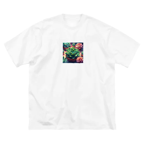 多肉植物のある暮らし ビッグシルエットTシャツ