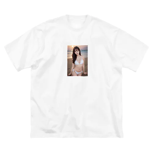 白い水着の彼女 ビッグシルエットTシャツ