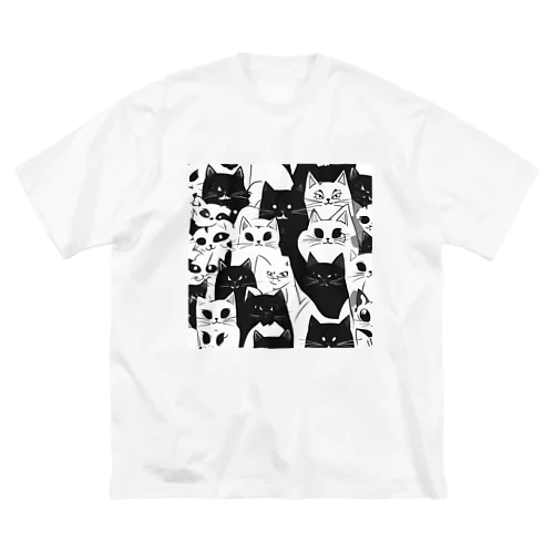 怖かわ猫複数 ビッグシルエットTシャツ