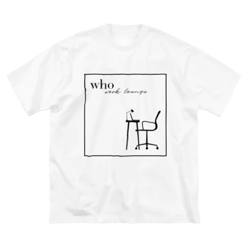 who work lounge (black logo) ビッグシルエットTシャツ