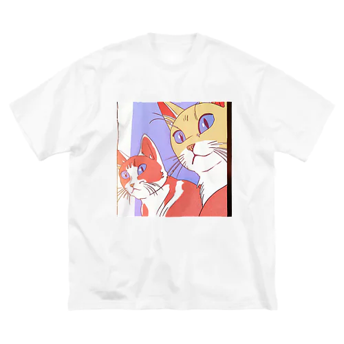 夕映え双猫 ビッグシルエットTシャツ