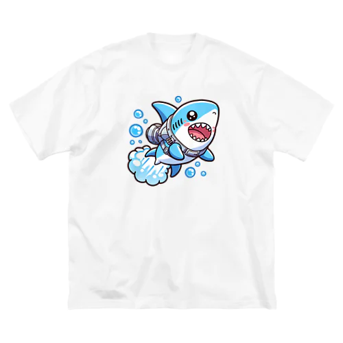 空飛ぶサメ ビッグシルエットTシャツ