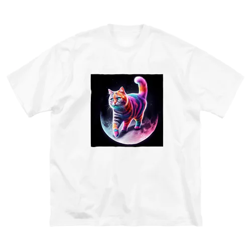 ムーンキャット【月で暮らす猫】 ビッグシルエットTシャツ