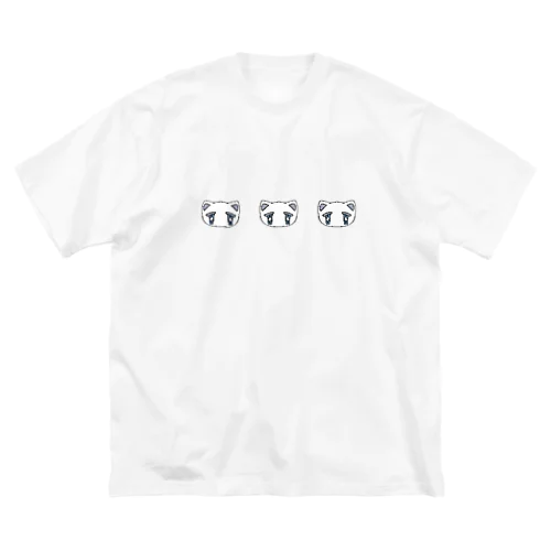 ドット白にゃんこ Big T-Shirt