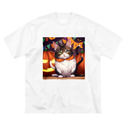 ハロウィンの猫 ビッグシルエットTシャツ