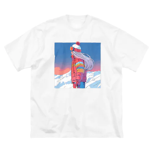 雪 ビッグシルエットTシャツ