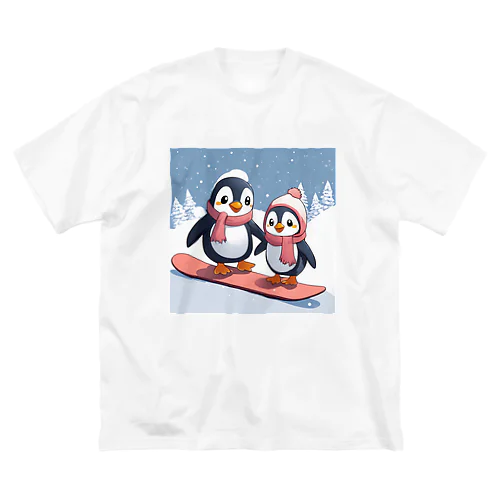 ペンギン親子でスノボ Big T-Shirt